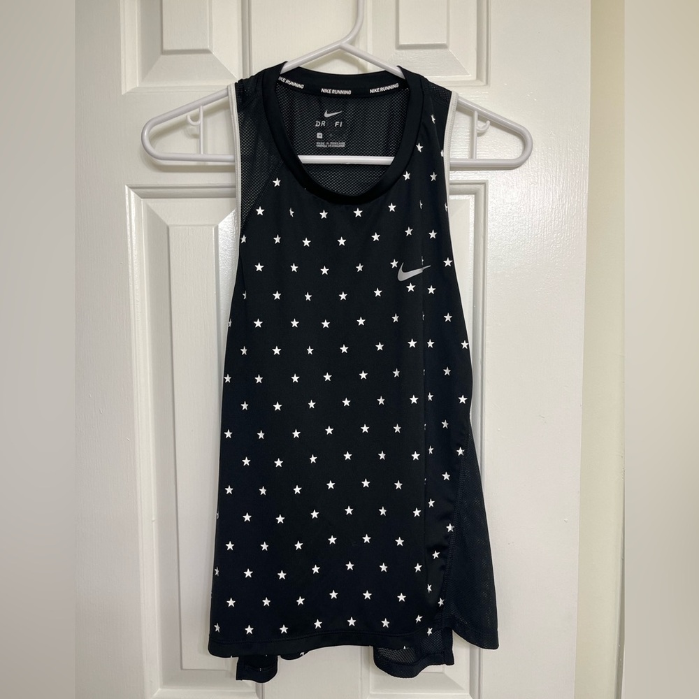 Nike Black and White Star Running Tank